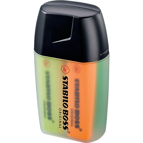 Textmarker STABILO® BOSS Original, 4er-Box, Keilspitze, lichtbeständig, schnell trocknend, gelb/blau/grün/orange