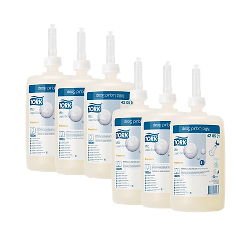 Tork® Premium Flüssigseife 420501, Allzweckseife, feuchtigkeitsspendend, schonend zur Haut, 6 Flaschen á 1000 ml