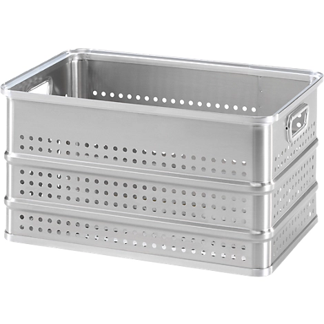 Transportkasten, stapelbar, gelocht, 80 l