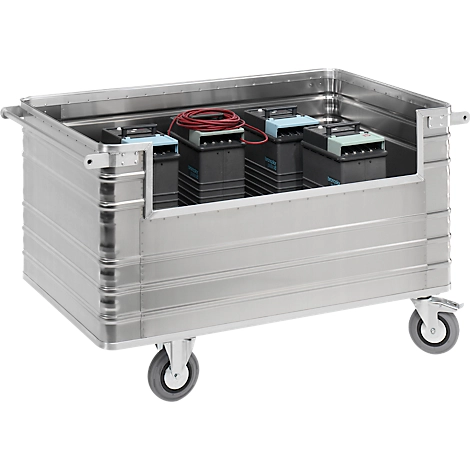 Transportwagen aus Aluminium, ohne Deckel, 945 l