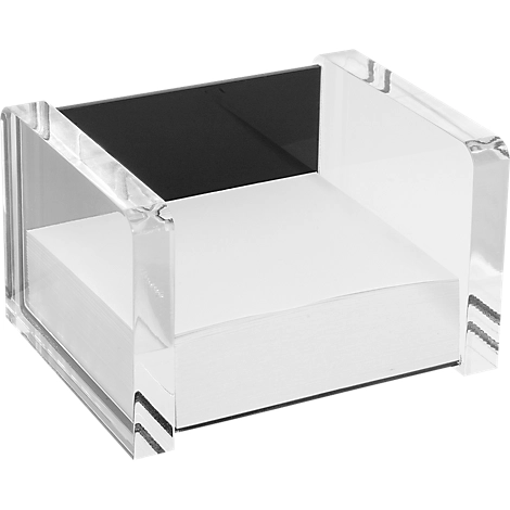 WEDO Zettelbox, glasklar/schwarz