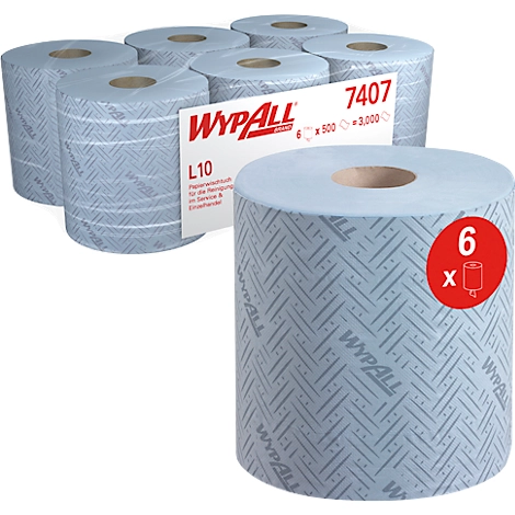 WYPALL* Wischtuch L-10 EXTRA + Zentralentnahme RCS, aus Airflexmaterial, 2400 Tücher, 1-lagig, blau